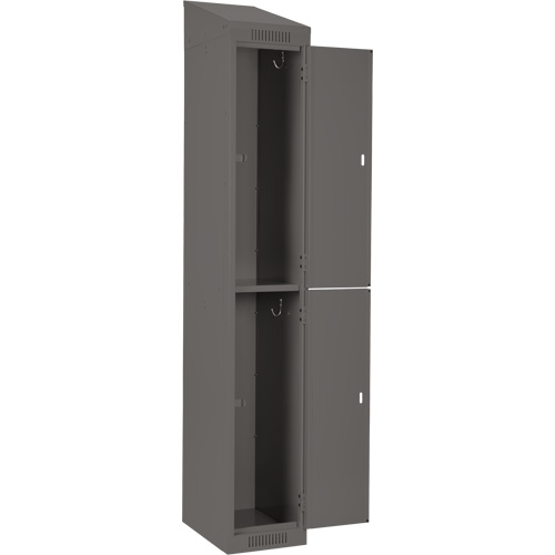 Clean Line Lockers, 2 -tier, Bank of 4, 48" x 18" x 78", Steel, Charcoal, Rivet (Assembled) NTL Industrial