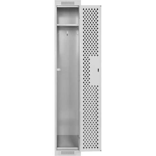 Clean Line Lockers, 12" x 12" x 72", Steel, Grey, Rivet (Assembled), Perforated NTL Industrial