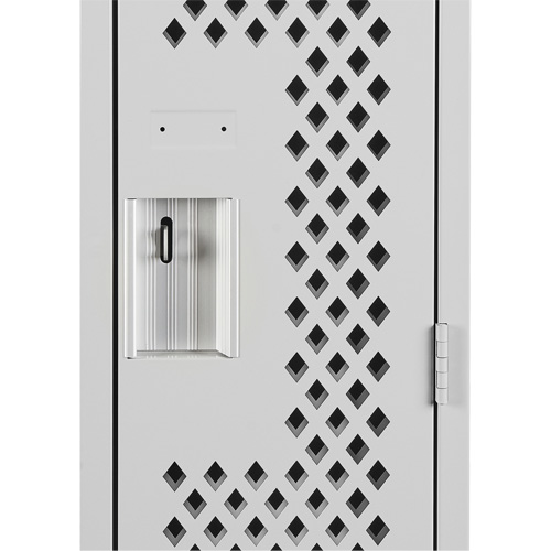 Clean Line Lockers, 2 -tier, 12" x 12" x 72", Steel, Grey, Rivet (Assembled), Perforated NTL Industrial