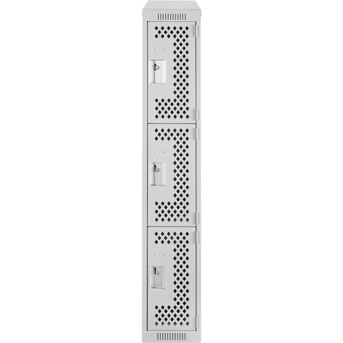 Casiers Clean Line, 3 niveaux, 12" x 18" x 78", Acier, Gris, Rivet (assembl&eacute;), Perfor&eacute; NTL Industrial