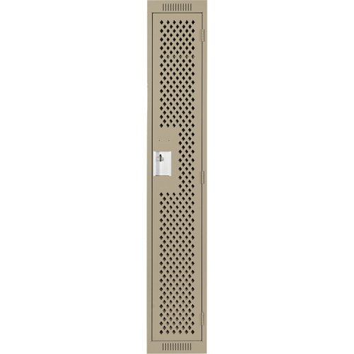 Clean Line Lockers, 12" x 12" x 72", Steel, Beige, Rivet (Assembled), Perforated NTL Industrial