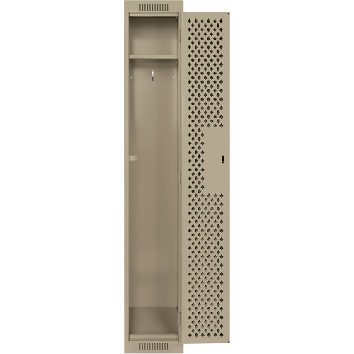 Clean Line Lockers, 12" x 12" x 72", Steel, Beige, Rivet (Assembled), Perforated NTL Industrial