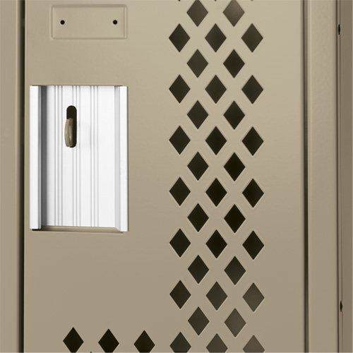 Clean Line Lockers, 12" x 12" x 72", Steel, Beige, Rivet (Assembled), Perforated NTL Industrial