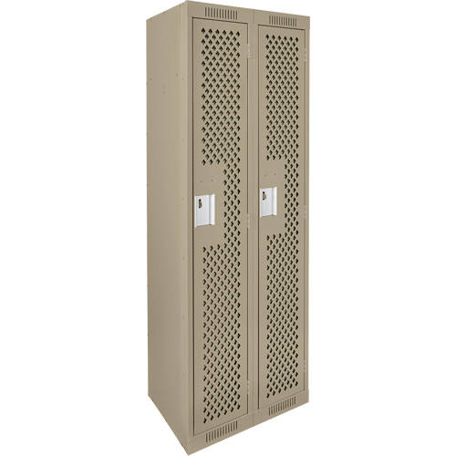 Casiers Clean Line, Bloc de 2, 24" x 12" x 72", Acier, Beige, Rivet (assembl&eacute;), Perfor&eacute; NTL Industrial