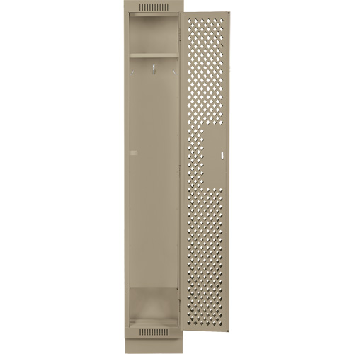 Clean Line Lockers, 12" x 15" x 76", Steel, Beige, Rivet (Assembled), Perforated NTL Industrial