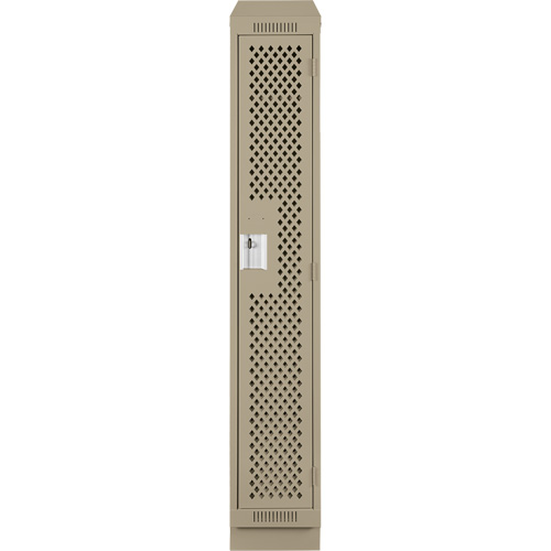 Clean Line Lockers, 12" x 18" x 82", Steel, Beige, Rivet (Assembled), Perforated NTL Industrial