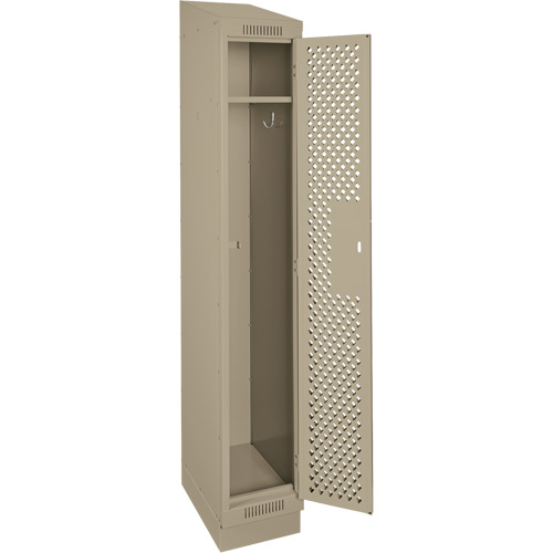 Clean Line Lockers, 12" x 18" x 82", Steel, Beige, Rivet (Assembled), Perforated NTL Industrial