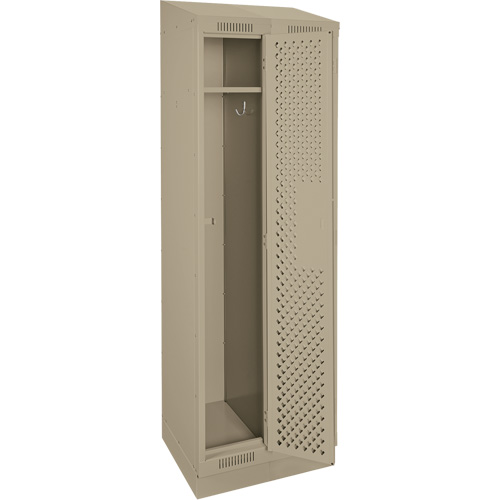 Casiers Clean Line, Bloc de 2, 24" x 18" x 82", Acier, Beige, Rivet (assembl&eacute;), Perfor&eacute; NTL Industrial