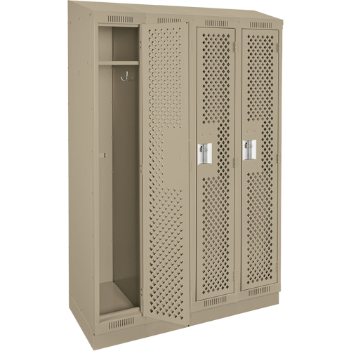 Casiers Clean Line, Bloc de 4, 48" x 18" x 82", Acier, Beige, Rivet (assembl&eacute;), Perfor&eacute; NTL Industrial