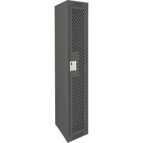 Clean Line Lockers, 12" x 12" x 72", Steel, Charcoal, Rivet (Assembled), Perforated NTL Industrial