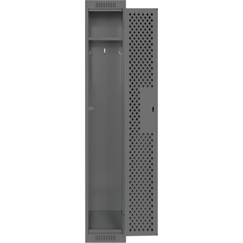 Clean Line Lockers, 12" x 12" x 72", Steel, Charcoal, Rivet (Assembled), Perforated NTL Industrial