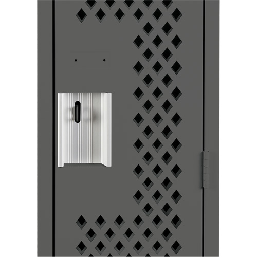 Clean Line Lockers, Bank of 3, 36" x 12" x 72", Steel, Charcoal, Rivet (Assembled), Perforated NTL Industrial