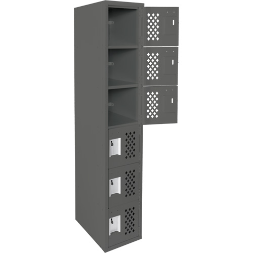 Assembled Lockerettes Clean Line Perforated Economy Lockers, 6 -tier, 18" x 72" x 12", Steel NTL Industrial