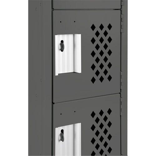 Assembled Lockerettes Clean Line Perforated Economy Lockers, 6 -tier, Bank of 3, 18" x 72" x 12", Steel NTL Industrial