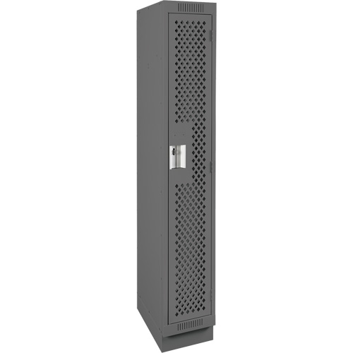 Clean Line Lockers, 12" x 12" x 76", Steel, Charcoal, Rivet (Assembled), Perforated NTL Industrial