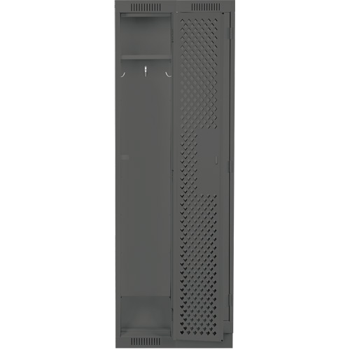 Clean Line Lockers, Bank of 2, 24" x 15" x 76", Steel, Charcoal, Rivet (Assembled), Perforated NTL Industrial