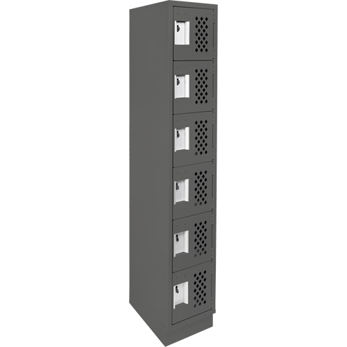 Assembled Lockerettes Clean Line Perforated Economy Lockers, 6 -tier, 18" x 72" x 12", Steel NTL Industrial