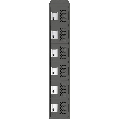 Assembled Lockerettes Clean Line Perforated Economy Lockers, 6 -tier, 18" x 72" x 12", Steel NTL Industrial