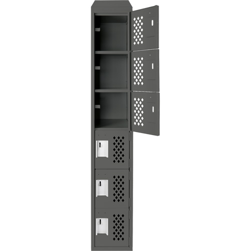 Assembled Lockerettes Clean Line Perforated Economy Lockers, 6 -tier, 18" x 72" x 12", Steel NTL Industrial
