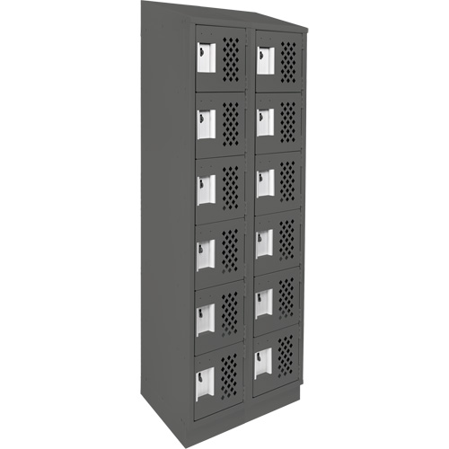 Clean-Line Perforated Lockerette, 6 -tier, Bank of 2, 12" x 72" x 12", Steel NTL Industrial