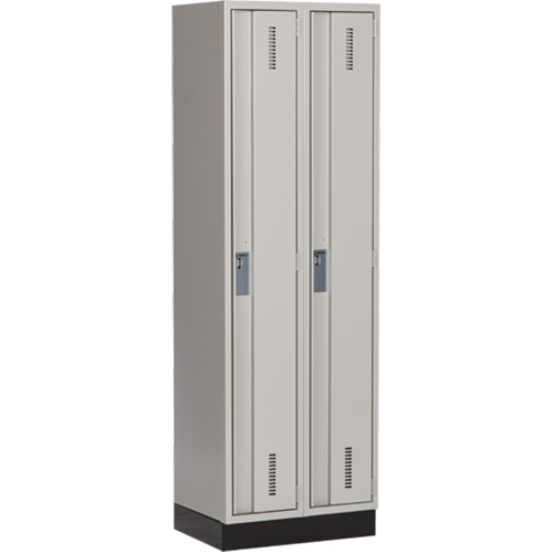 Concorde Heavy-Duty Lockers, Bank of 2, 24" x 18" x 76", Steel, Grey, Welded (Assembled) NTL Industrial