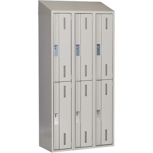 Concorde Heavy-Duty Lockers, 2 -tier, Bank of 3, 36" x 18" x 78", Steel, Grey, Welded (Assembled) NTL Industrial
