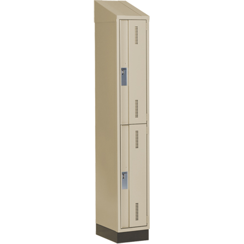 Concorde Heavy-Duty Lockers, 2 -tier, 12" x 18" x 82", Steel, Beige, Welded (Assembled) NTL Industrial
