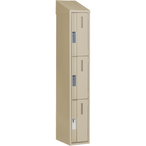 Casiers robustes Concorde, 3 niveaux, 12" x 18" x 78", Acier, Beige, Soud&eacute; (assembl&eacute;) NTL Industrial