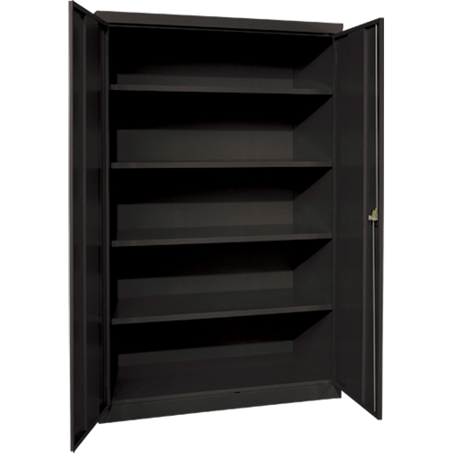 Armoires de rangement Hi-Boy profondes, Acier, 4 Tablettes, 72" h x 36" la x 24" P, Noir NTL Industrial