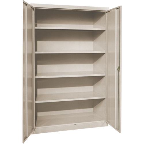 Deep Hi-Boy Storage Cabinet, Steel, 4 Shelves, 72" H x 36" W x 24" D, Beige NTL Industrial