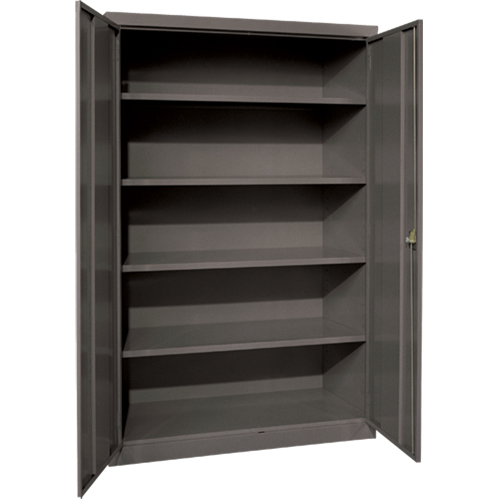 Deep Hi-Boy Storage Cabinet, Steel, 4 Shelves, 72" H x 36" W x 24" D, Charcoal NTL Industrial