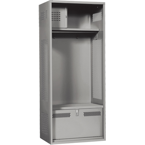 Gear Locker, Steel, 24" W x 24" D x 72" H, Grey NTL Industrial