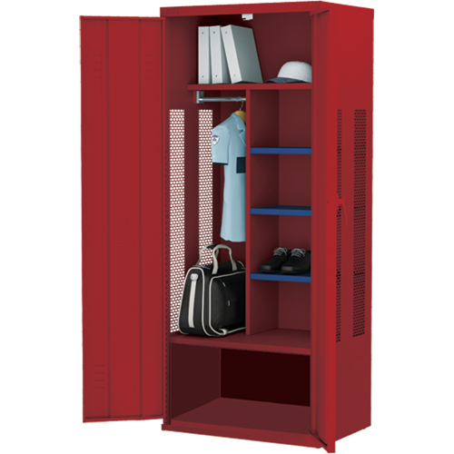 Casier de luxe pour &eacute;quipement, Acier, 36" la x 24" p x 72" h, Rouge NTL Industrial