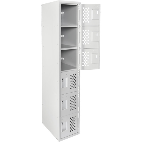 Clean-Line Perforated Lockerette, 6 -tier, 12" x 72" x 12", Steel NTL Industrial