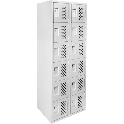 Clean-Line Perforated Lockerette, 6 -tier, Bank of 2, 12" x 72" x 12", Steel NTL Industrial