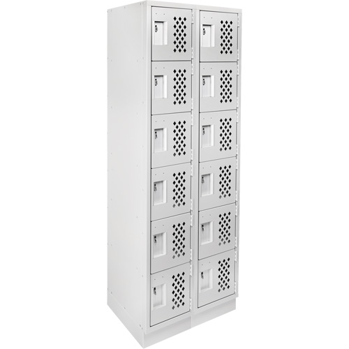 Assembled Lockerettes Clean Line Perforated Economy Lockers, 6 -tier, Bank of 2, 18" x 72" x 12", Steel NTL Industrial