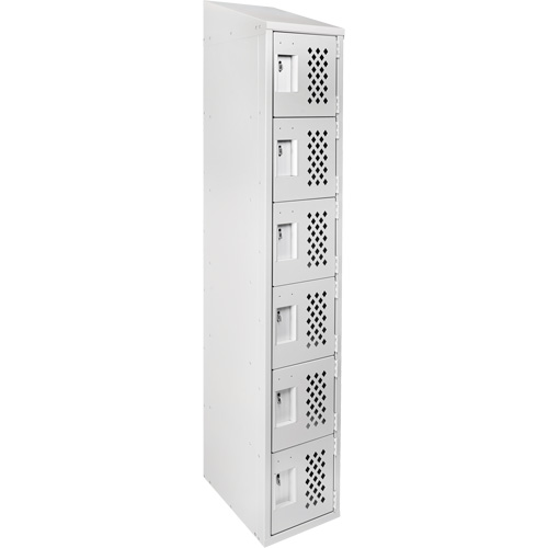 Assembled Lockerettes Clean Line Perforated Economy Lockers, 6 -tier, 18" x 72" x 12", Steel NTL Industrial