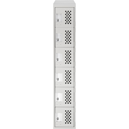 Assembled Lockerettes Clean Line Perforated Economy Lockers, 6 -tier, 18" x 72" x 12", Steel NTL Industrial