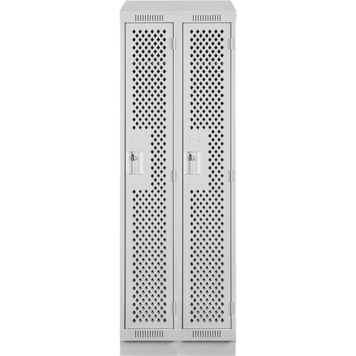 Casiers Clean Line, Bloc de 2, 24" x 18" x 82", Acier, Gris, Rivet (assembl&eacute;), Perfor&eacute; NTL Industrial