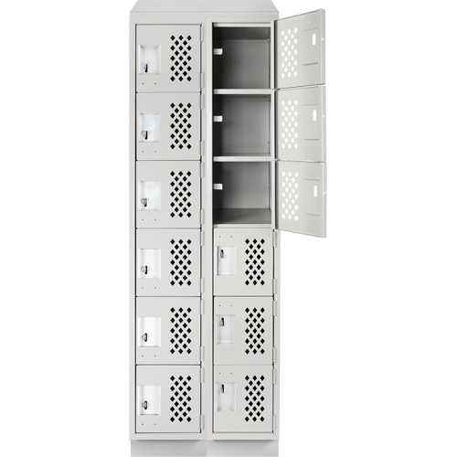 Clean-Line Perforated Lockerette, 6 -tier, Bank of 2, 12" x 72" x 12", Steel NTL Industrial