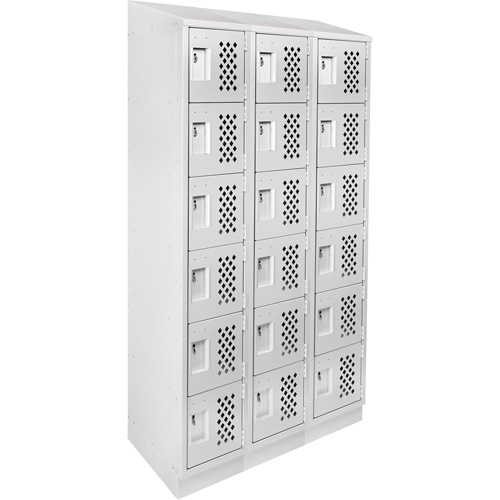 Clean-Line Perforated Lockerette, 6 -tier, Bank of 3, 12" x 72" x 12", Steel NTL Industrial