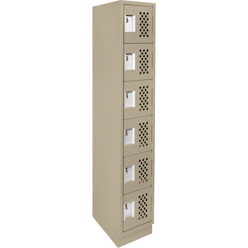 Assembled Lockerettes Clean Line Perforated Economy Lockers, 6 -tier, 18" x 72" x 12", Steel NTL Industrial