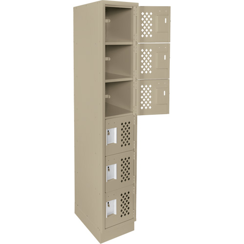 Assembled Lockerettes Clean Line Perforated Economy Lockers, 6 -tier, 18" x 72" x 12", Steel NTL Industrial