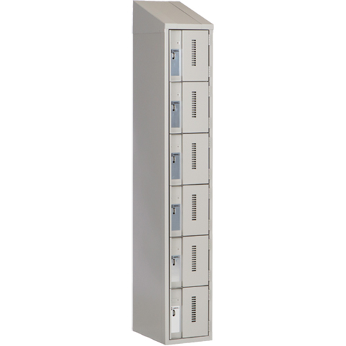 Concorde Heavy-Duty Lockers, 6 -tier, 12" x 18" x 78", Steel, Grey, Welded (Assembled) NTL Industrial