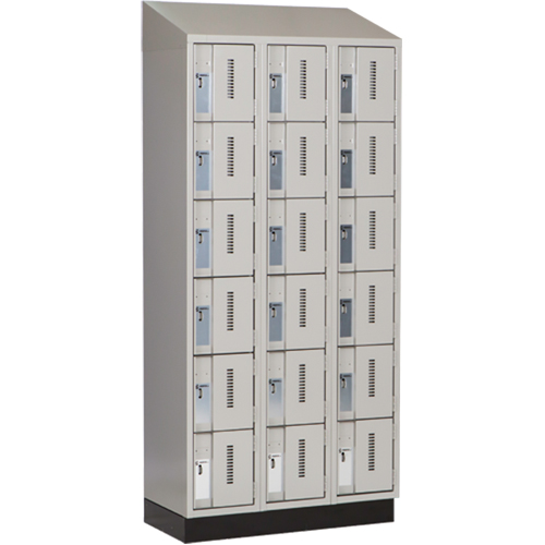 Concorde Heavy-Duty Lockers, 6 -tier, Bank of 3, 36" x 18" x 82", Steel, Grey, Welded (Assembled) NTL Industrial