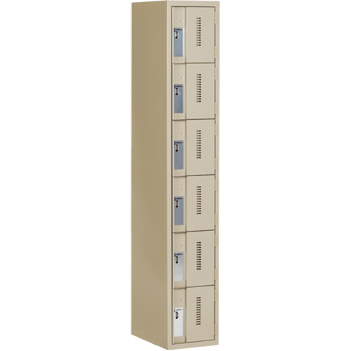 Casiers robustes Concorde, 6 niveaux, 12" x 18" x 72", Acier, Beige, Soud&eacute; (assembl&eacute;) NTL Industrial