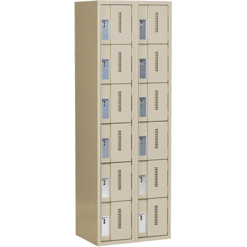 Casiers robustes Concorde, 6 niveaux, Bloc de 2, 24" x 18" x 72", Acier, Beige, Soud&eacute; (assembl&eacute;) NTL Industrial