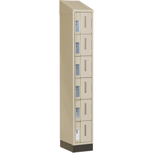 Concorde Heavy-Duty Lockers, 6 -tier, 12" x 18" x 82", Steel, Beige, Welded (Assembled) NTL Industrial