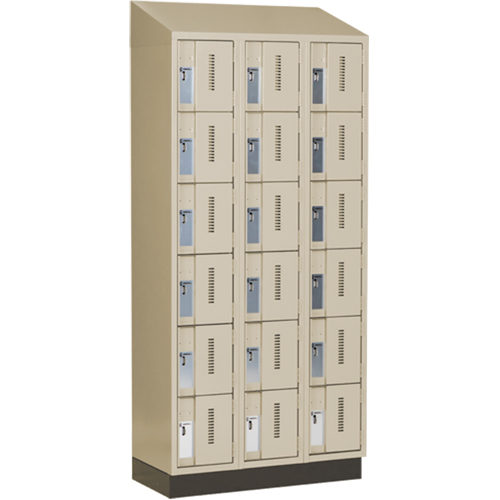 Concorde Heavy-Duty Lockers, 6 -tier, Bank of 3, 36" x 18" x 82", Steel, Beige, Welded (Assembled) NTL Industrial