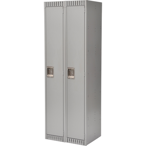 Lockers, Bank of 2, 24" x 18" x 72", Steel, Grey, Knocked Down NTL Industrial